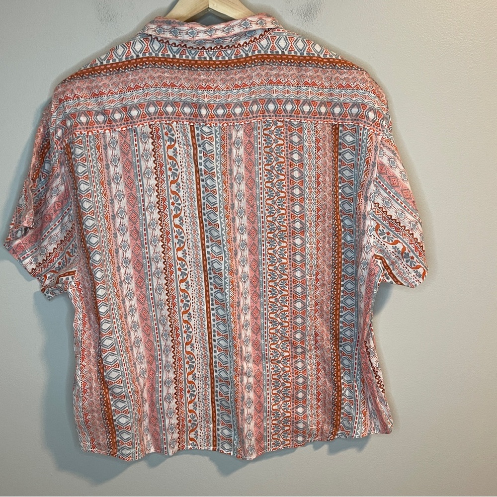 Rachel Zoe 100% Linen Womens Short Sleeves Button Down Shirt Size XL - Picture 2 of 4